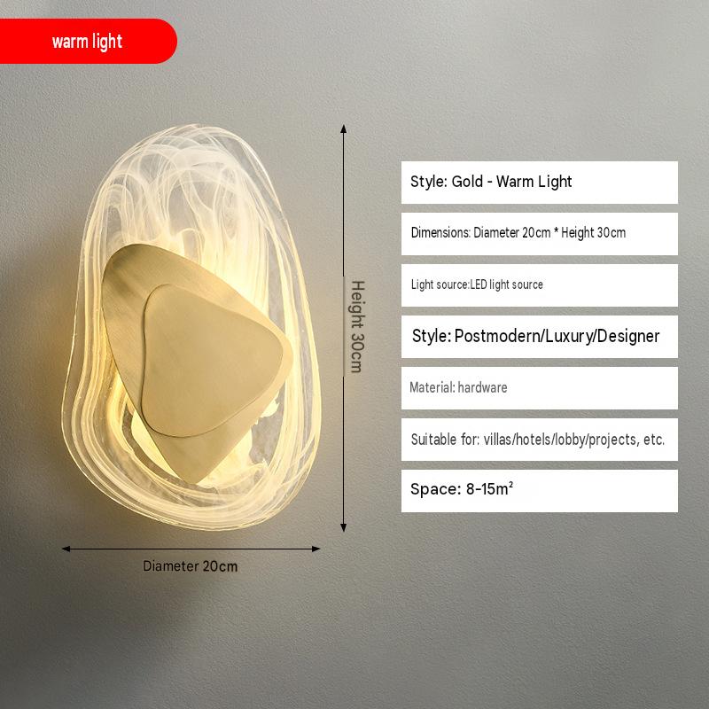 Light Luxury Wall Lamp Modern Minimalist Creative Designer Living Room Background Wall Porch Lamp Bedroom Bedside Lamp Study Lamps