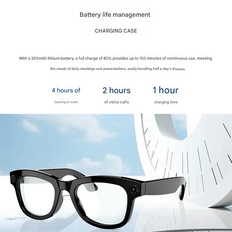 Cross-border Smart Glasses with Camera, AI Translation, Object Recognition, ChatGPT Bluetooth Glasses, Calls and Music