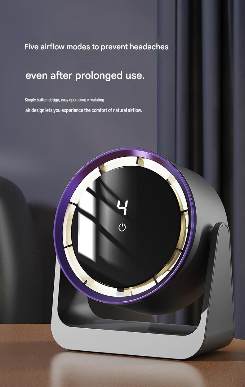 2026 Cross-border Mini Oscillating Fan, Rechargeable, Long Battery Life, Portable Desktop Fan (USB Type)