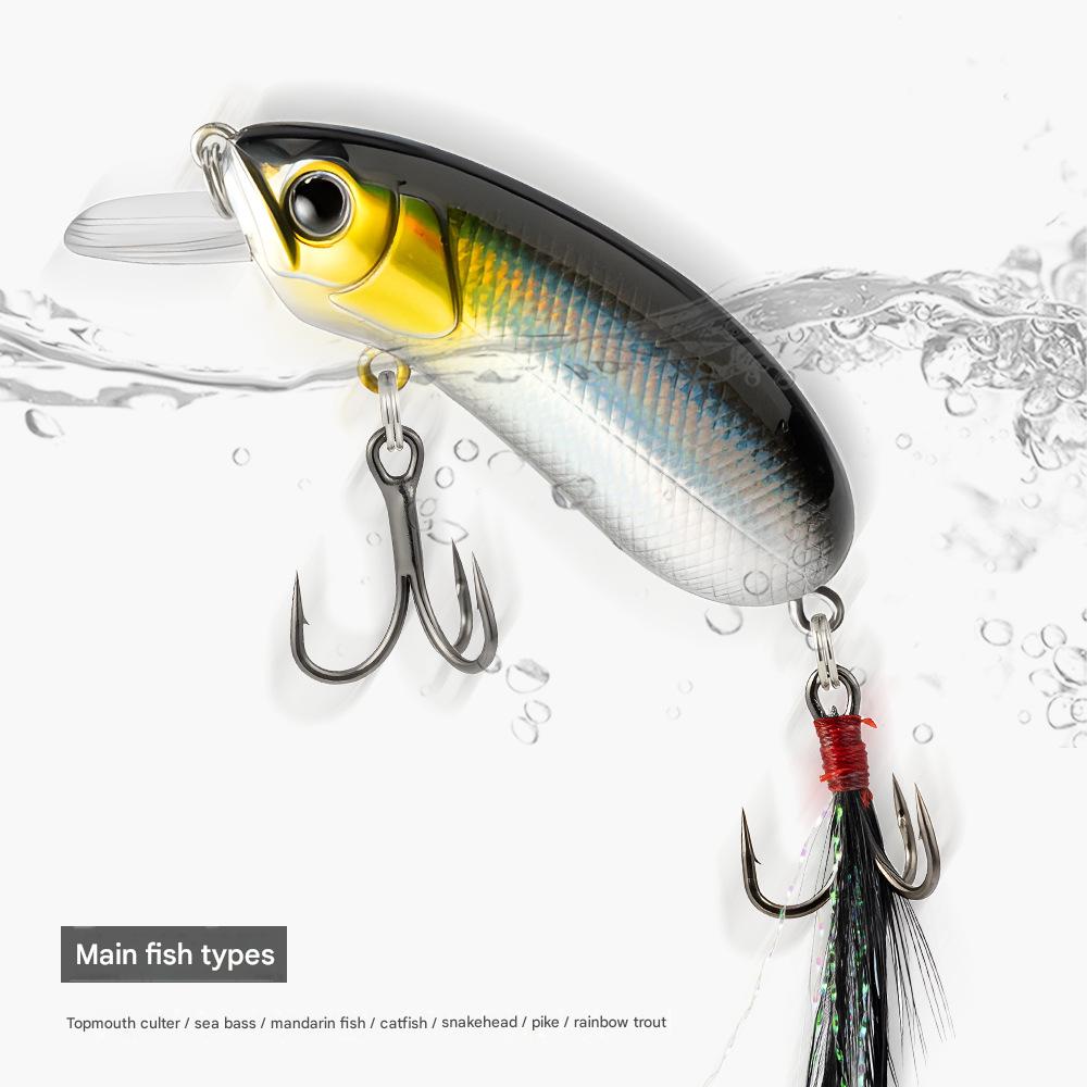 Minnow Micro-Filling Rocking Fat Slow-Sinking Long-Distance Lure for Fishing, Bass, and Mandarin Fish