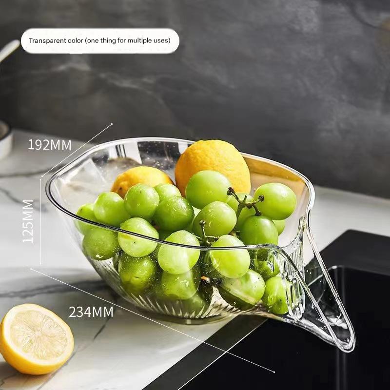 Multifunctional Drain Basket, Household New Kitchen Vegetable Drain Plastic Storage Fruit Plate Creative Drain Basket