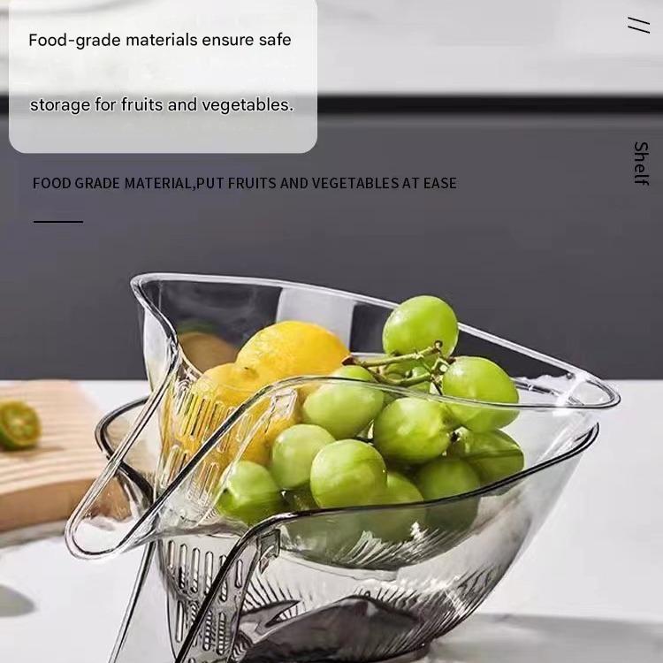Multifunctional Drain Basket, Household New Kitchen Vegetable Drain Plastic Storage Fruit Plate Creative Drain Basket