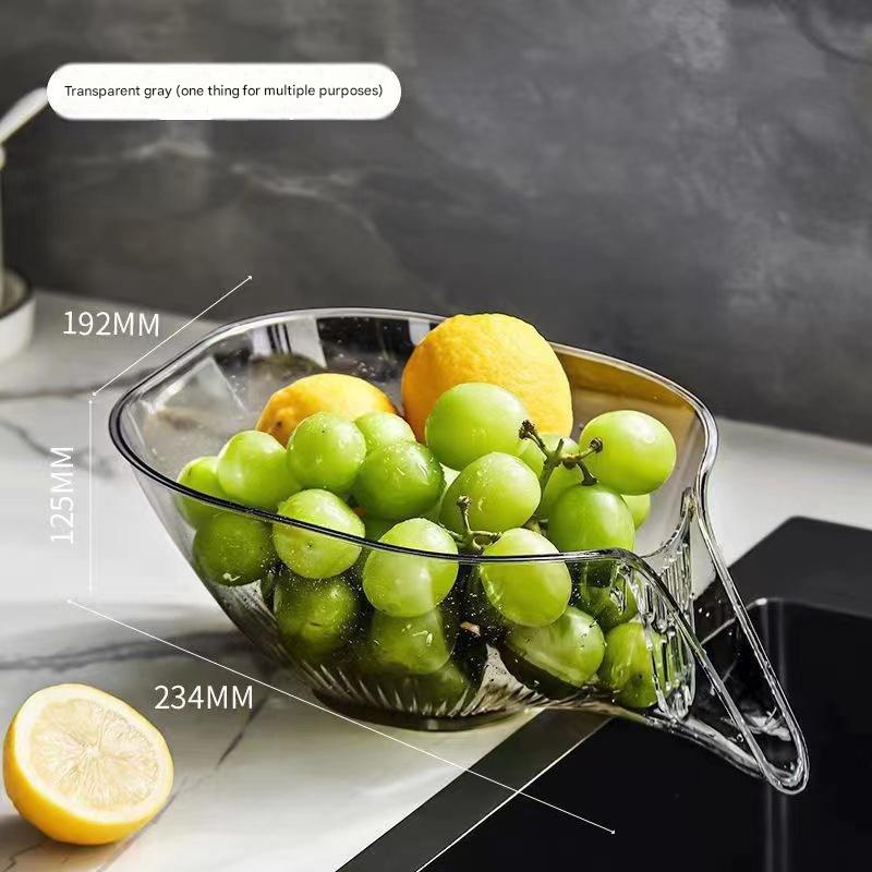 Multifunctional Drain Basket, Household New Kitchen Vegetable Drain Plastic Storage Fruit Plate Creative Drain Basket