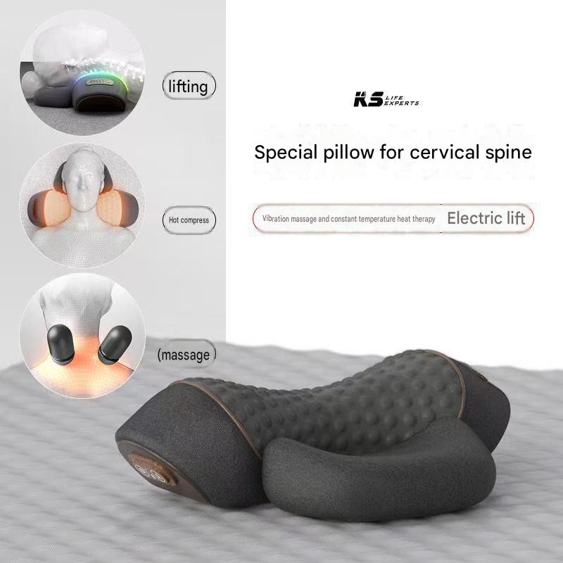 Neck Pillow, Specially Designed for Cervical Spine Support, Massages the Spine,Non-traction, Heat Therapy, Repair, Cylindrical Shape, Aids Sleep