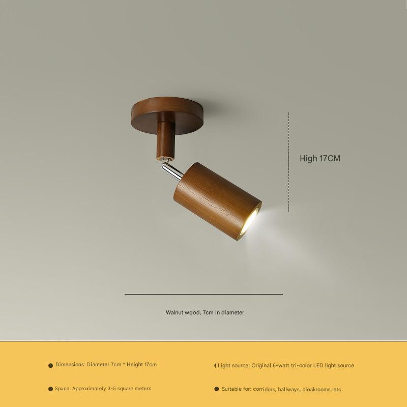 Surface Mounted Track Light, Living Room New Chinese Style Walnut Spotlight, 2025 New Restaurant Without Main Light Lamp