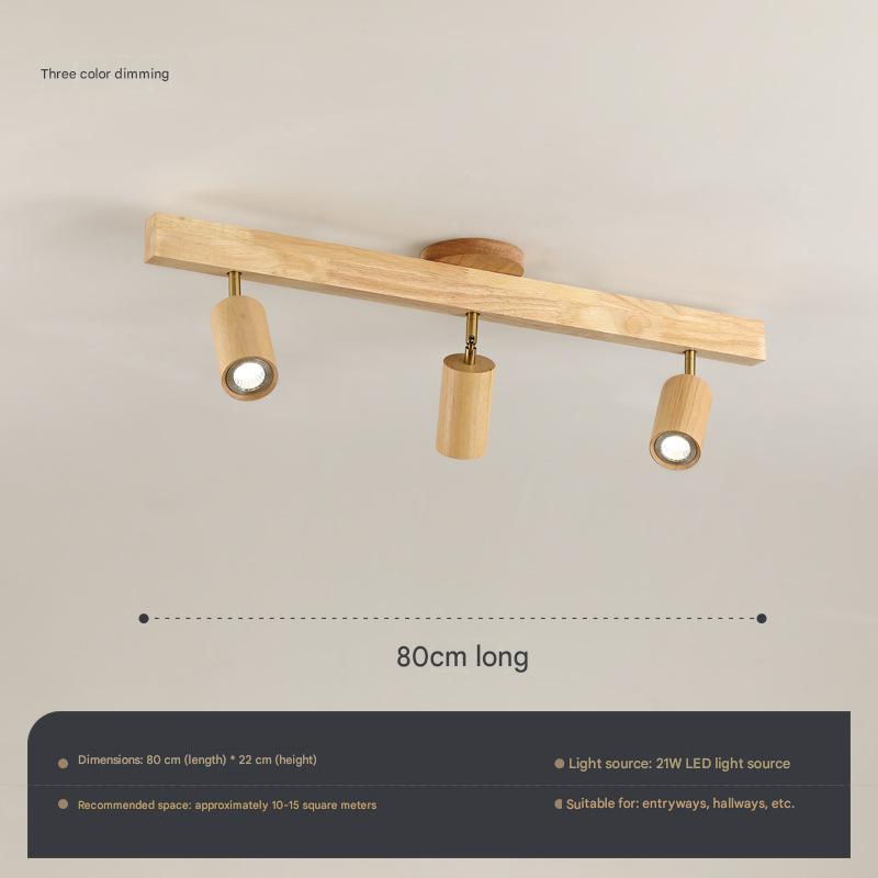 Surface Mounted Track Light, Living Room New Chinese Style Walnut Spotlight, 2025 New Restaurant Without Main Light Lamp