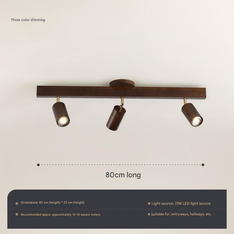 Surface Mounted Track Light, Living Room New Chinese Style Walnut Spotlight, 2025 New Restaurant Without Main Light Lamp