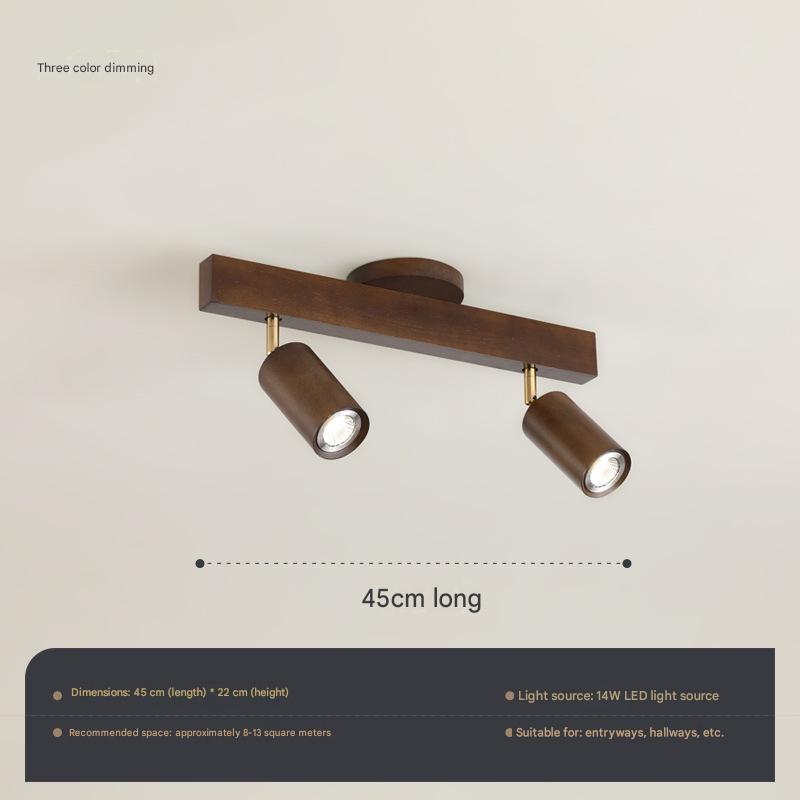 Surface Mounted Track Light, Living Room New Chinese Style Walnut Spotlight, 2025 New Restaurant Without Main Light Lamp
