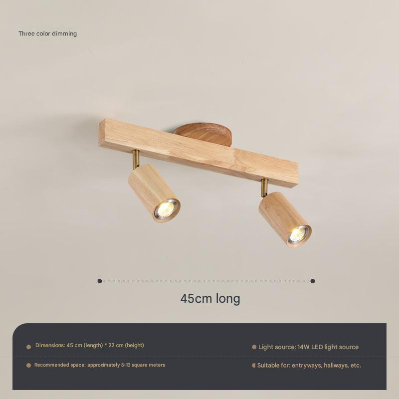 Surface Mounted Track Light, Living Room New Chinese Style Walnut Spotlight, 2025 New Restaurant Without Main Light Lamp