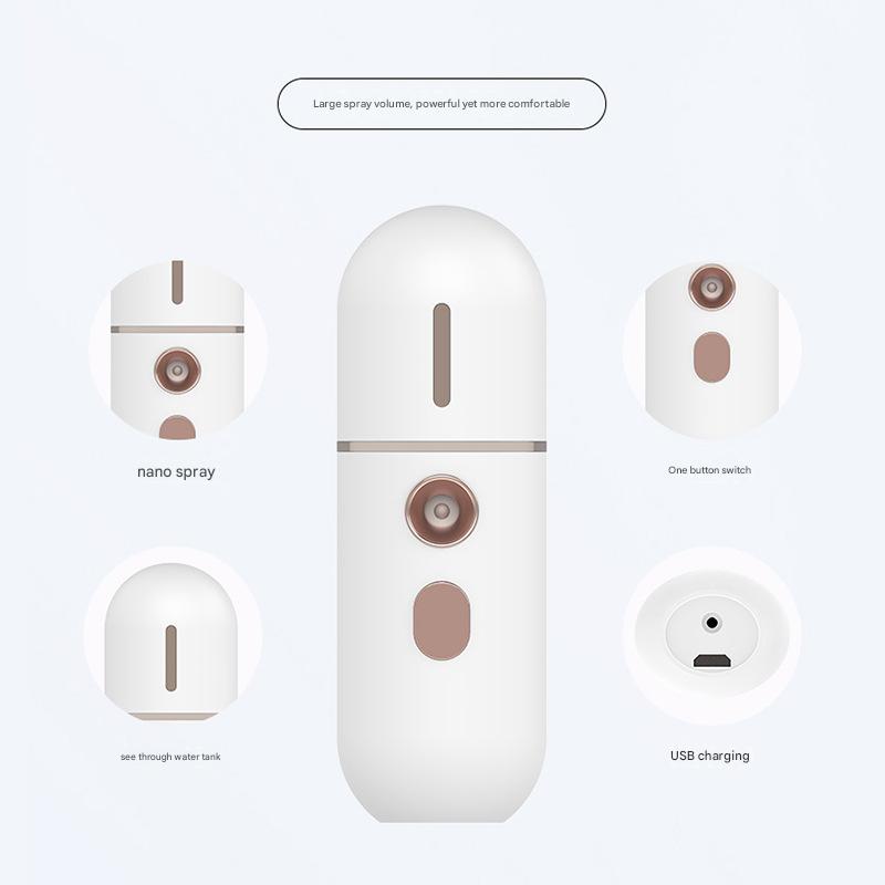 New Mini Sprayer, Cold Spray Hydrating Device, Handheld Portable Beauty Sprayer, Rechargeable Beauty Device