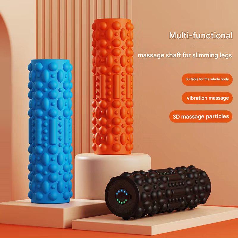 New electric foam roller Popular electric yoga column Muscle relaxer Beautiful legs vibration roller massage stick