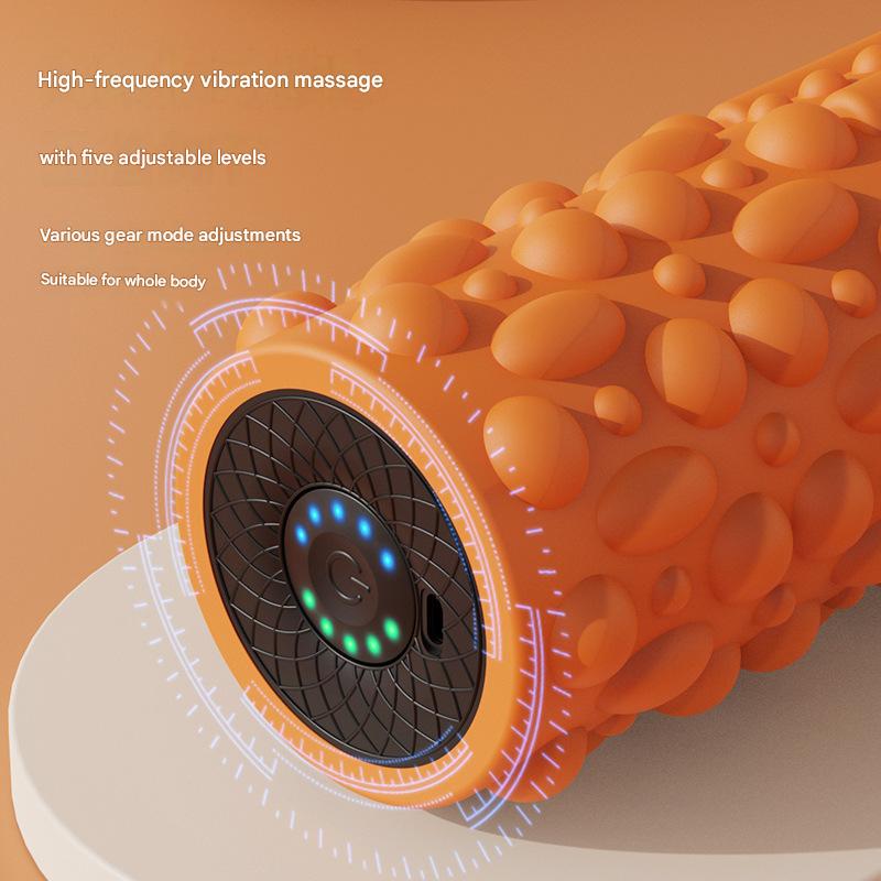 New electric foam roller Popular electric yoga column Muscle relaxer Beautiful legs vibration roller massage stick