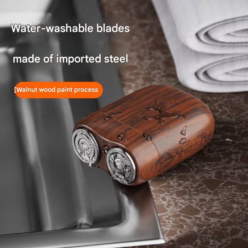 New Men's Electric Travel Razor, Mini Portable Car Rechargeable Waterproof Washable Razor