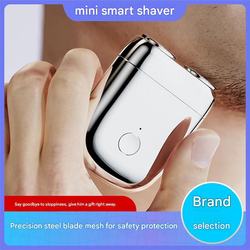 New Men's Electric Travel Razor, Mini Portable Car Rechargeable Waterproof Washable Razor