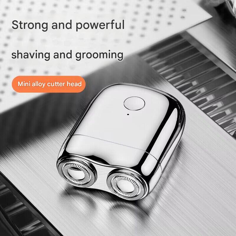 New Men's Electric Travel Razor, Mini Portable Car Rechargeable Waterproof Washable Razor
