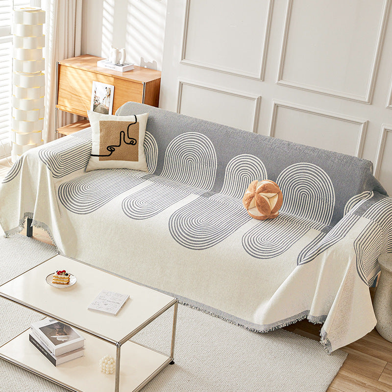 Ins High-Grade Modern Nordic Sofa Cover Cloth, Chenille Sofa Towel Anti-Cat Scratching Sofa Cover Universal For All Seasons