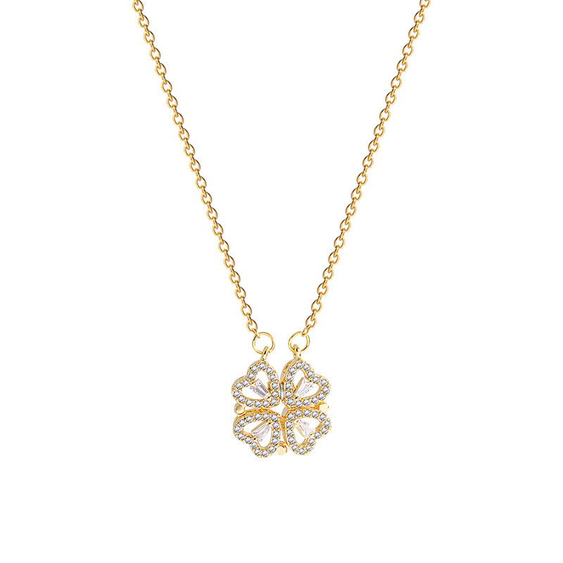 A multi-wearing love necklace, female niche design, high-end accessories, magnetic pendant, vibrato, net red, popular necklace