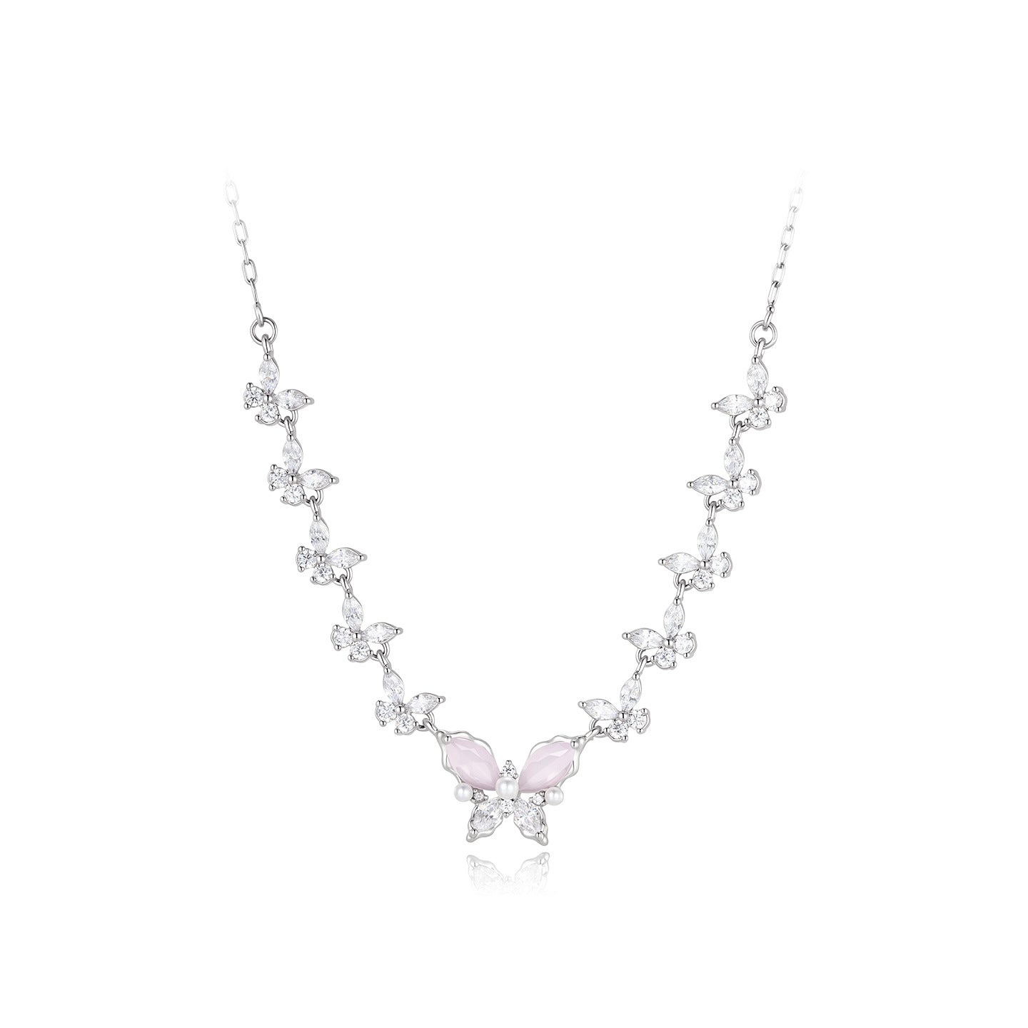 Xuping Minimalist and Gentle Style Butterfly Necklace, Copper Alloy, Fashionable, Sweet and Cool Style, Elegant and Temperament Clavicle Chain Necklace Wholesale