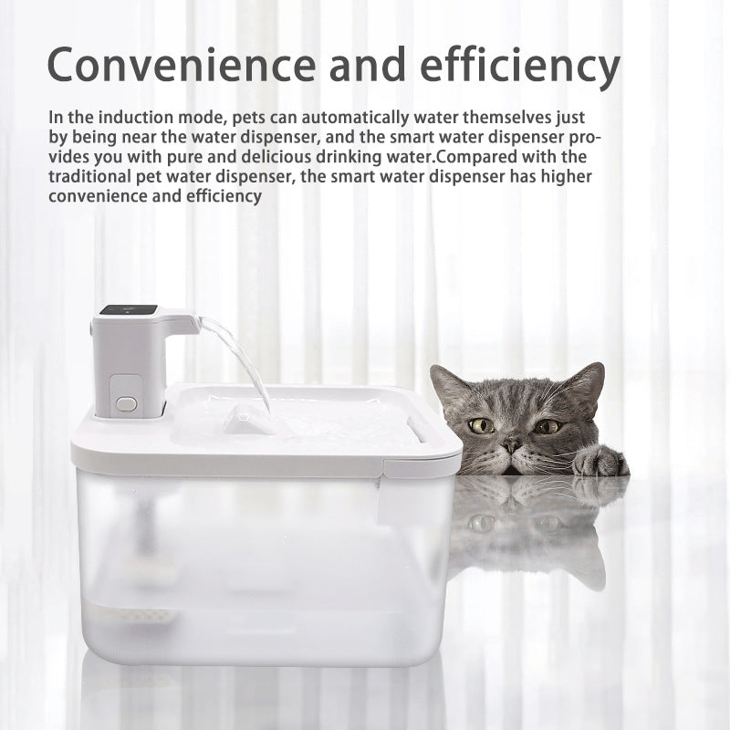 Smart Wireless 2.5L Water Dispenser for Home and Pets with Automatic Circulation and Filtration