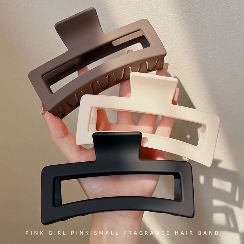 13cm Square Shark Clip for Adult Women with Thick Hair, High Elasticity, Back of Head Fixation Clip, Geometric Design, Versatile