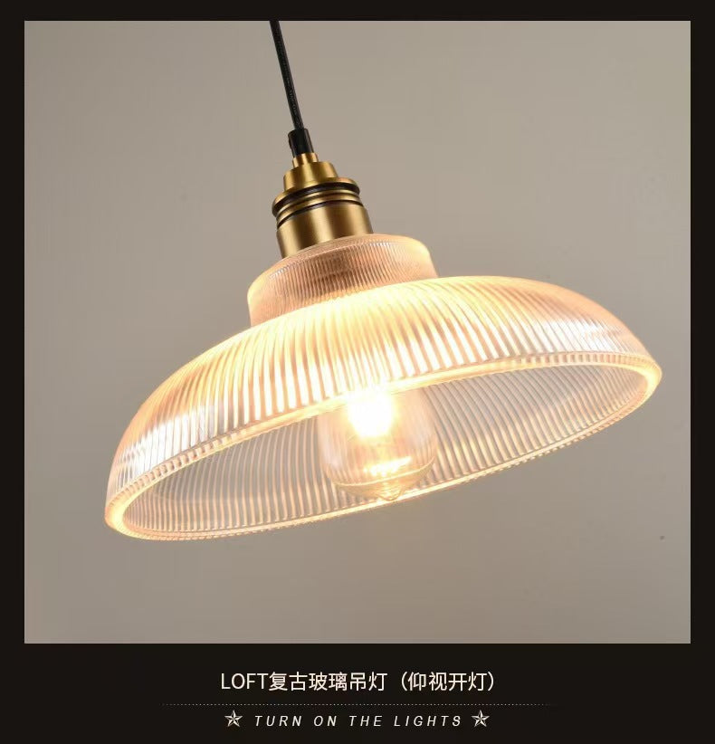 Creative Nordic Industrial Style Home Lighting, Bar Restaurant Bedroom Study Simple Striped Glass Chandelier
