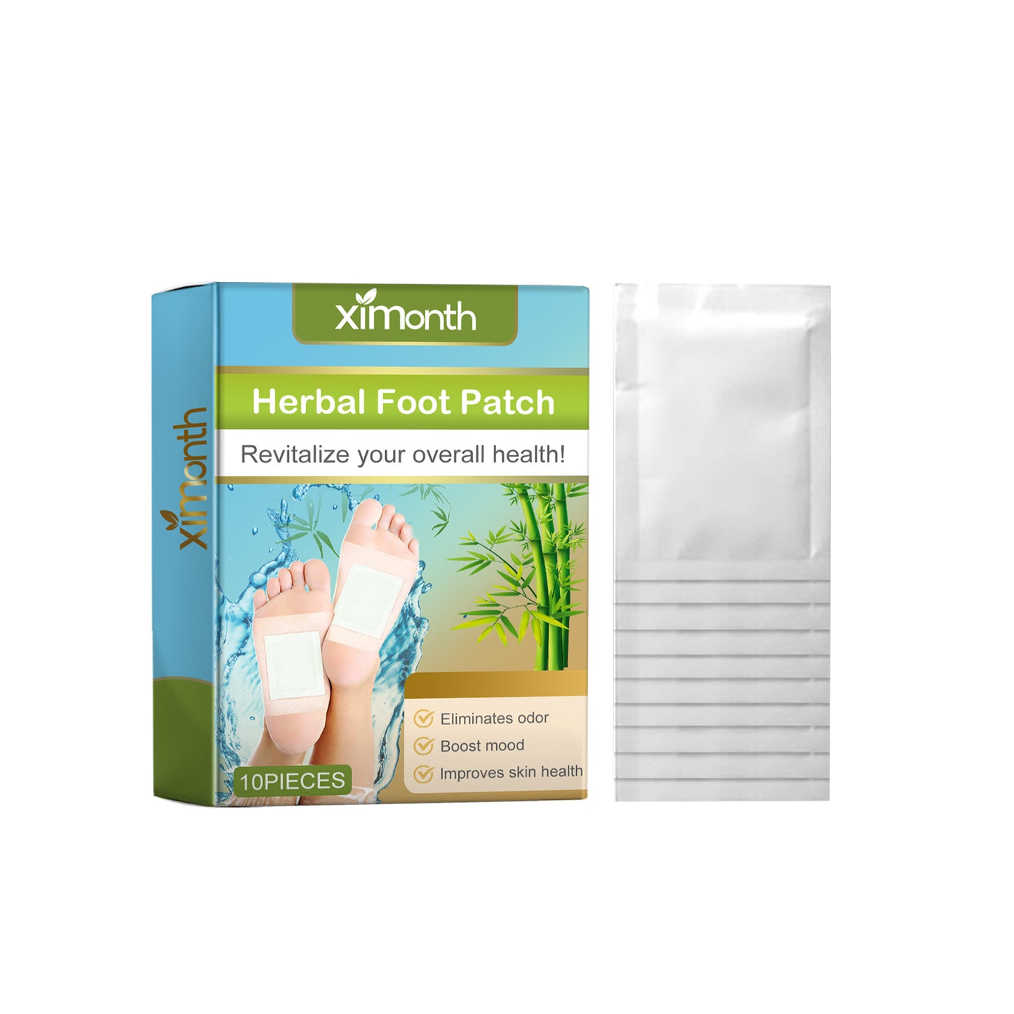 Ximonth Mugwort Cleansing Foot Patch Plant Bamboo Vinegar Lavender Foot Care Fatigue Relief Odor Foot Patch