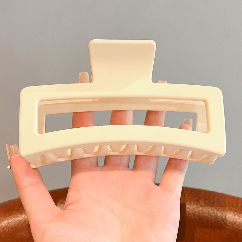 13cm Square Shark Clip for Adult Women with Thick Hair, High Elasticity, Back of Head Fixation Clip, Geometric Design, Versatile