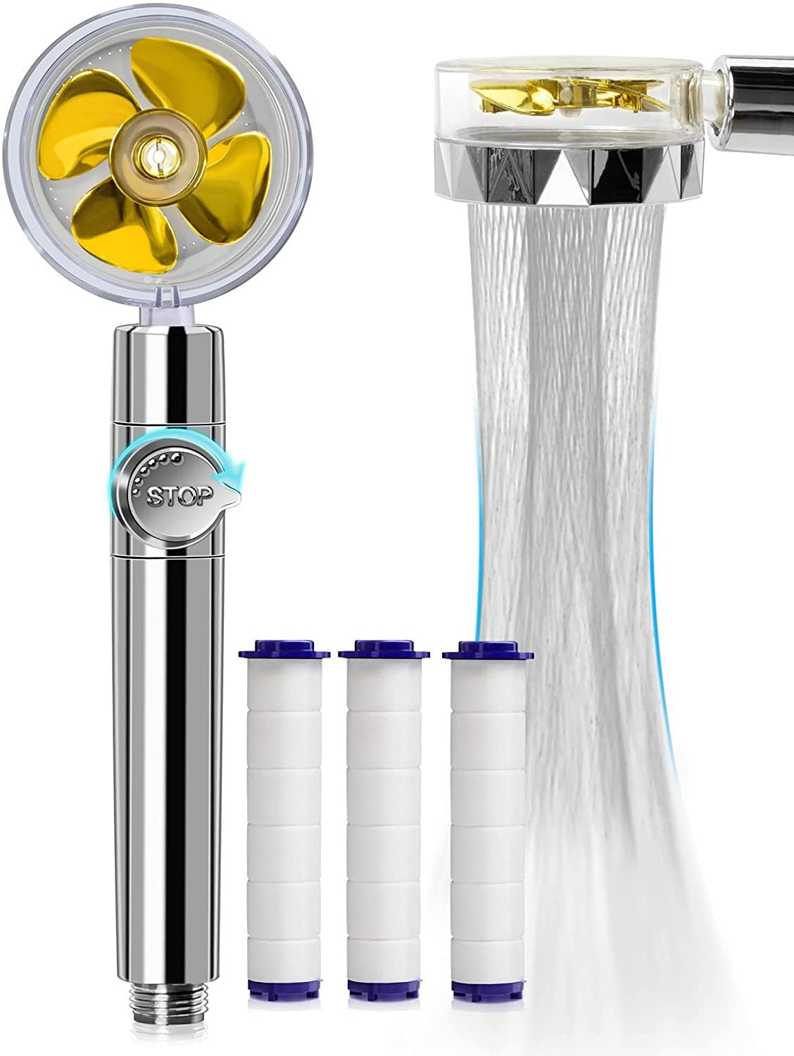 Small Waist Hand-Held Turbocharged Shower Head