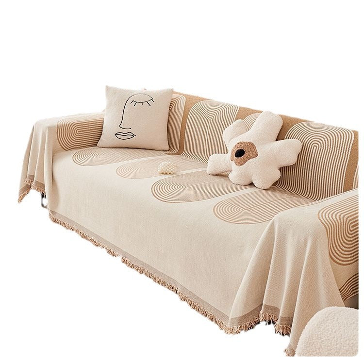 Ins High-Grade Modern Nordic Sofa Cover Cloth, Chenille Sofa Towel Anti-Cat Scratching Sofa Cover Universal For All Seasons
