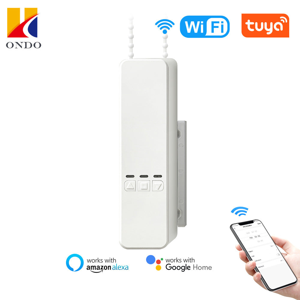 Tuya WiFi Smart Roller Shutter Motor, Mobile APP Controls Blinds Pull Cords, Smart Home Electric Curtains