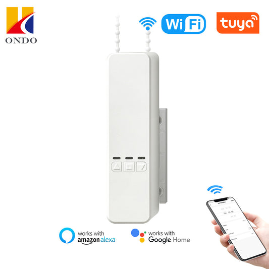 Tuya WiFi Smart Roller Shutter Motor, Mobile APP Controls Blinds Pull Cords, Smart Home Electric Curtains