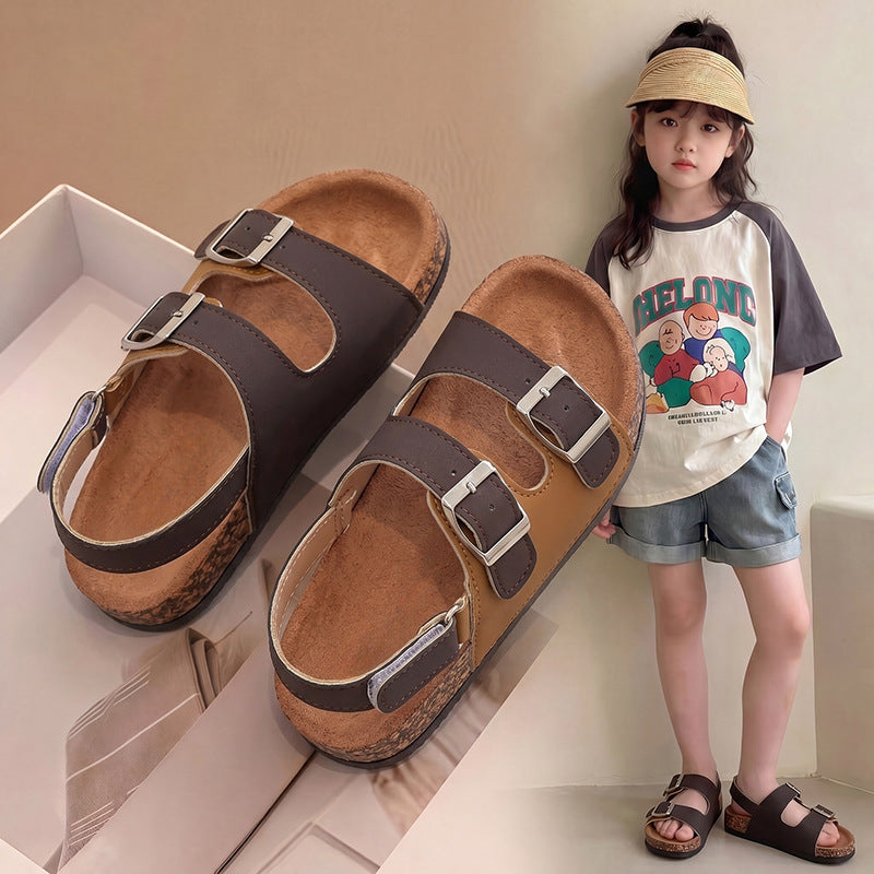 2026 New Style Birkenstock Sandals for Girls - Non-slip Soft Sole, Breathable, Casual, Versatile, Princess Girl Sandals