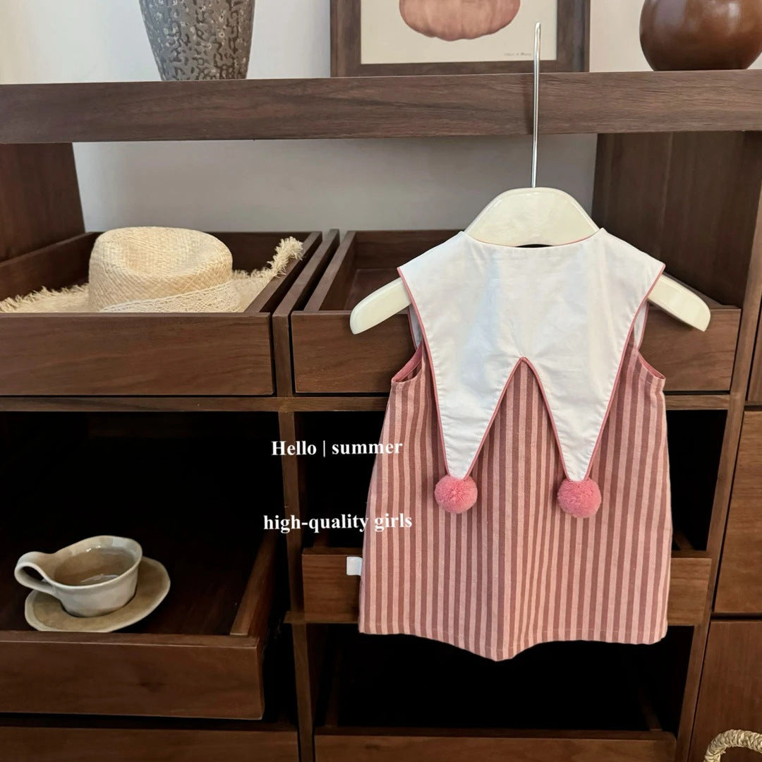 Sweet Little Si Baby Summer New Dress 2026 Girls' Embroidered Tulip Skirt Stylish Baby Girl Vest Dress