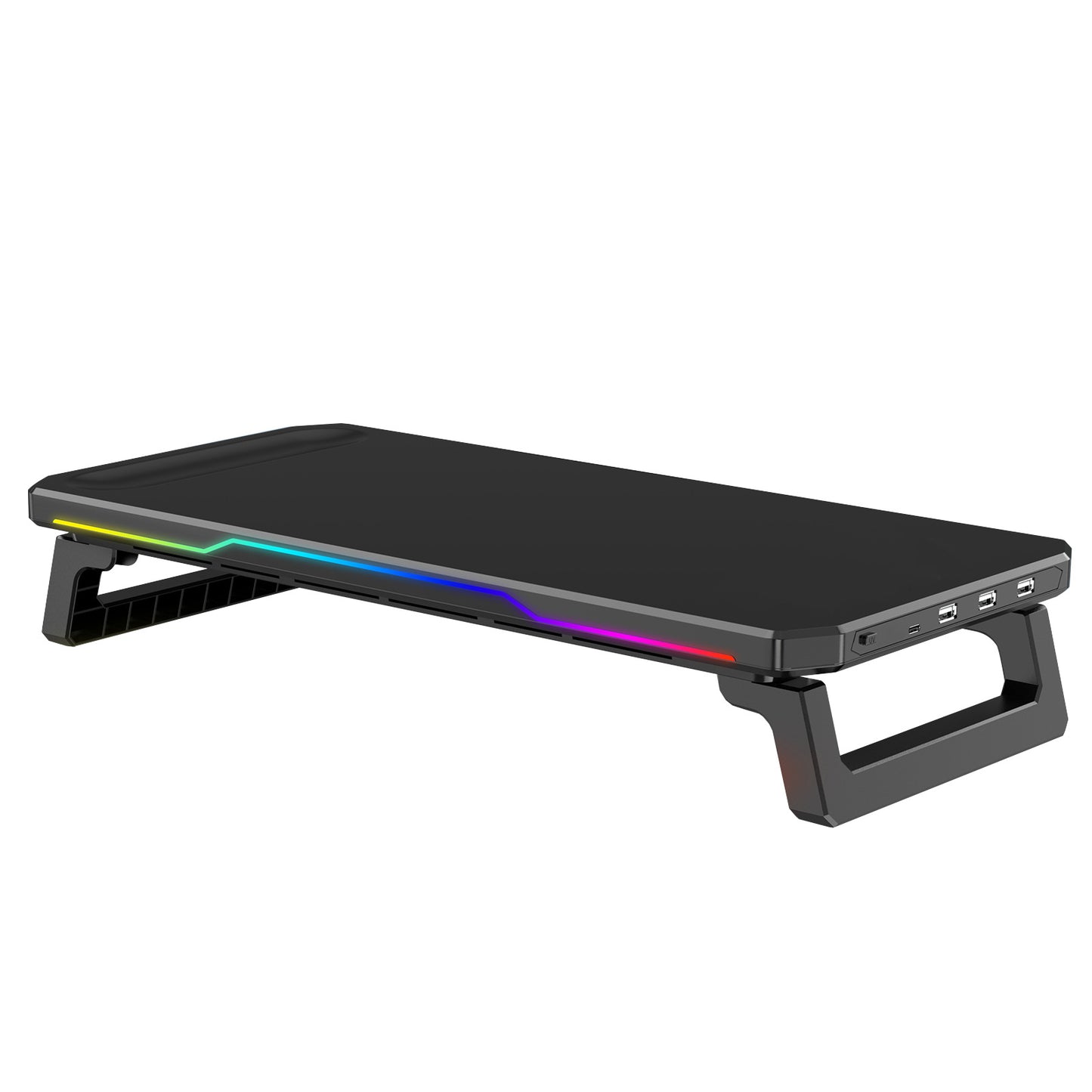 Cross-border Wireless Fast Charging RGB illuminated Computer Stand with HUB, Multi-functional Ergonomic Plastic Display Riser