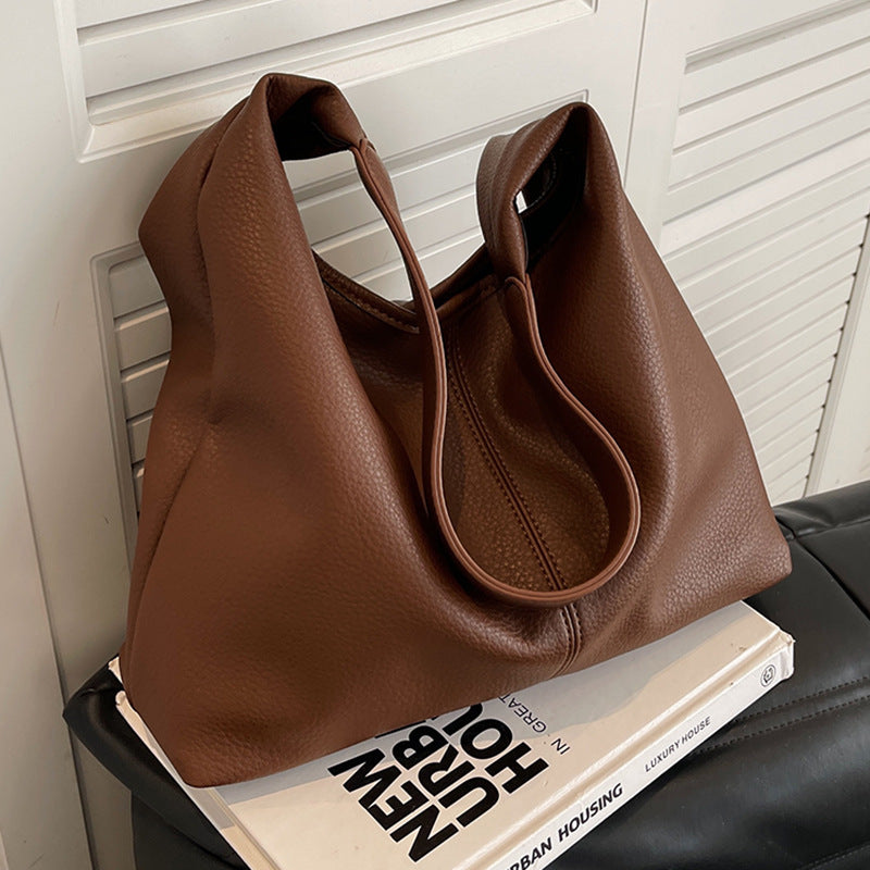 Large Capacity Women's Bag, 2026 New Style, Fashionable and Casual, Soft Leather, Underarm and Shoulder Strap, Mother-and-Daughter Tote Bag for Work and Commuting