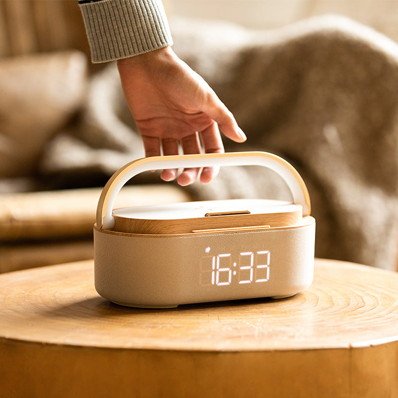 Manufacturer's New Multifunctional 15W Fast Charging Wireless Charger Clock Speaker Night Light Business Gift