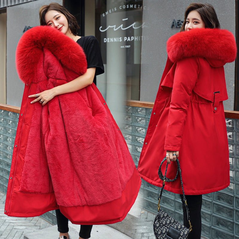 2026 Winter New Style Mid-Length Parka Cotton-padded Coat for Women, Korean Style, Fleece Lined, Down-filled Cotton-padded Jacket for Women, Wholesale
