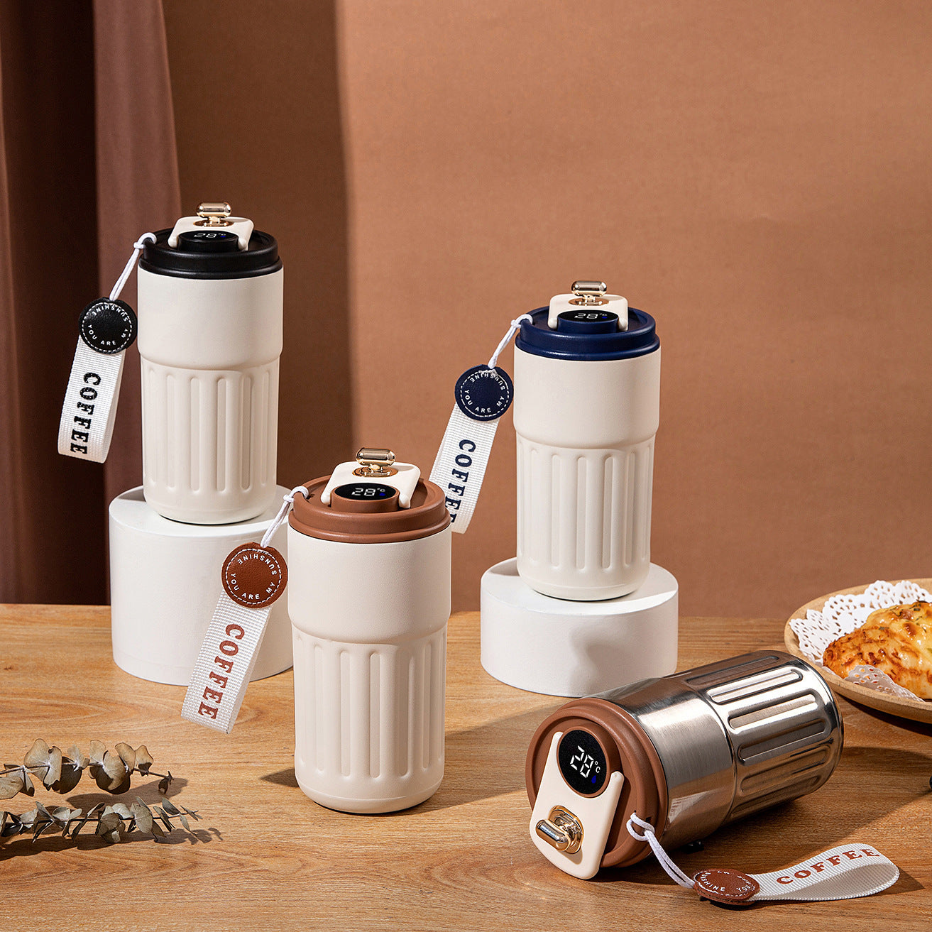 High-Looking Intelligent Temperature Measurement Rope Portable Thermos Cup