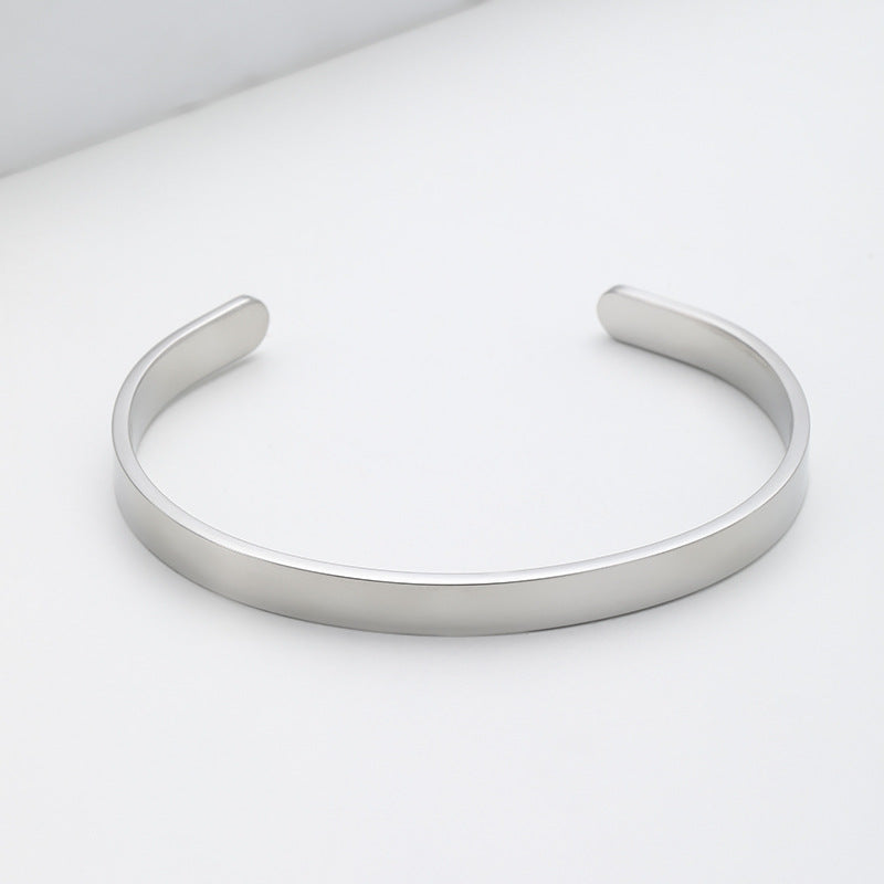 Stainless Steel Bracelet with Multi-color Laser UV Blank Material, Cross-border Advertising Logo, Holiday Gift Engraving Metal Bracelet