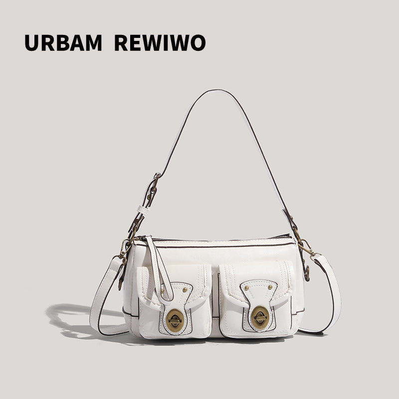 2026 New Style Shoulder Bag, Niche Retro Shoulder Bag, Autumn/Winter Motorcycle Bag, High-Quality, Stylish, Versatile Crossbody Bag