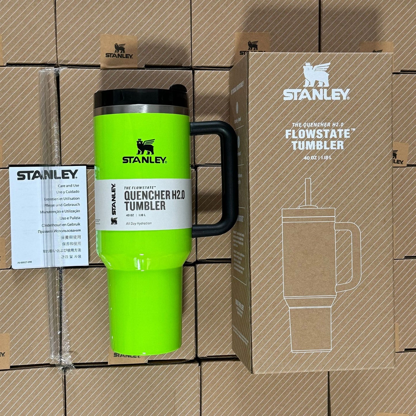 40oz 2nd Generation Stanley Car Cup, Thermos Cup Handle Stanley 40oz Giant Ice Cup Big Belly