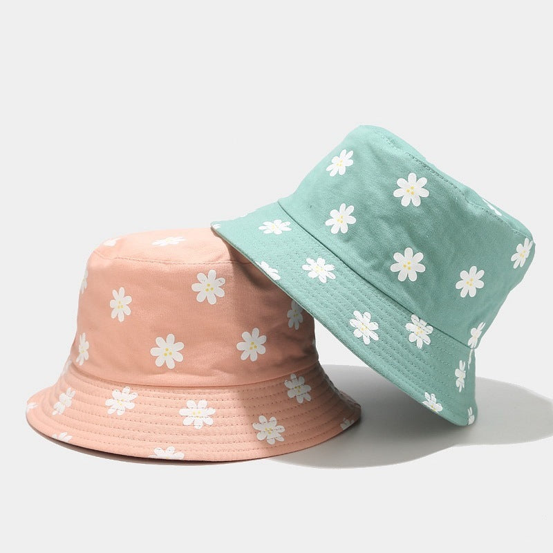 Floral Print, Artistic, Double-sided, Summer Outdoor Fisherman's Hat, Women's, Japanese and Korean Style, New Floral Bucket Hat, Sun Hat, Fresh and Cute