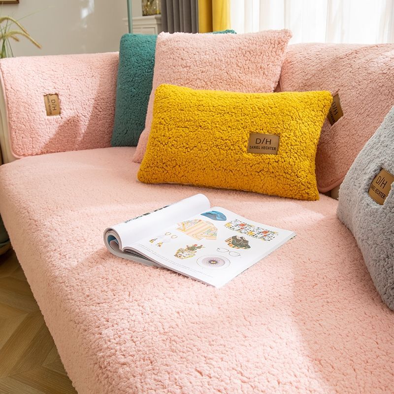 Sofa Cushion Winter Style Non-slip Plush Thickened, Nordic sofa Cover Cushion Cover Towel
