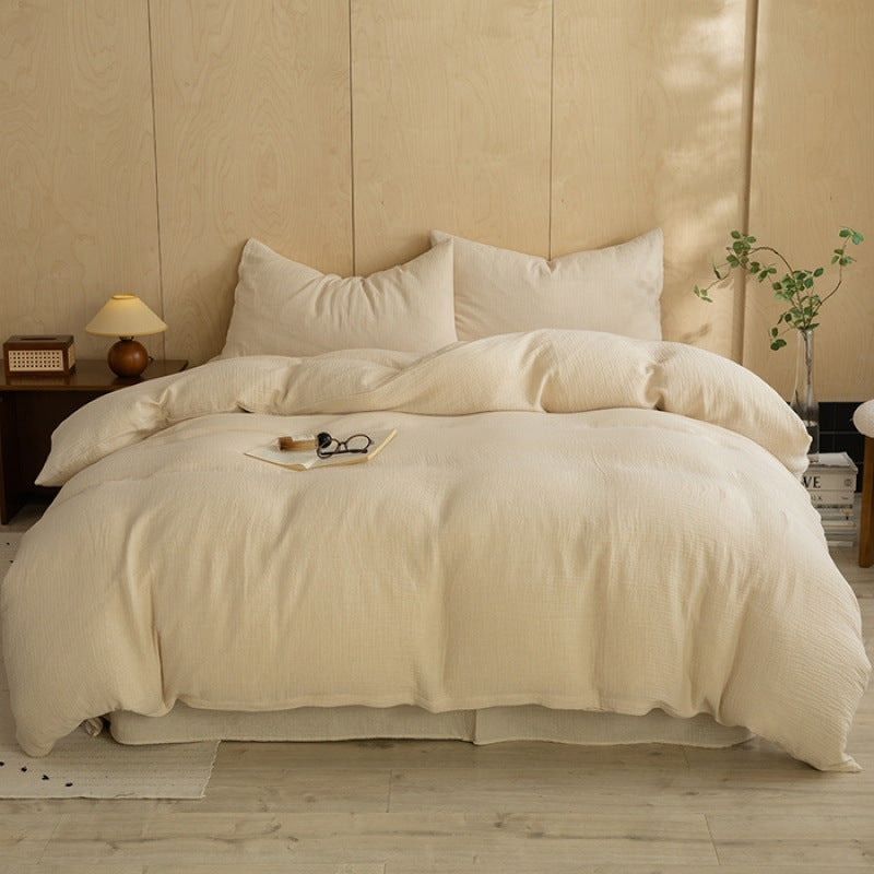 New Style Double Layer Cotton Bedding Set For Master Bedroom (4 Pieces)