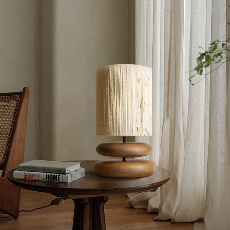 Wabi-sabi Style Solid Wood Table Lamp Designer Creative Walnut Color Living Room Study Bedroom Bedside Japanese Retro Table Lamp