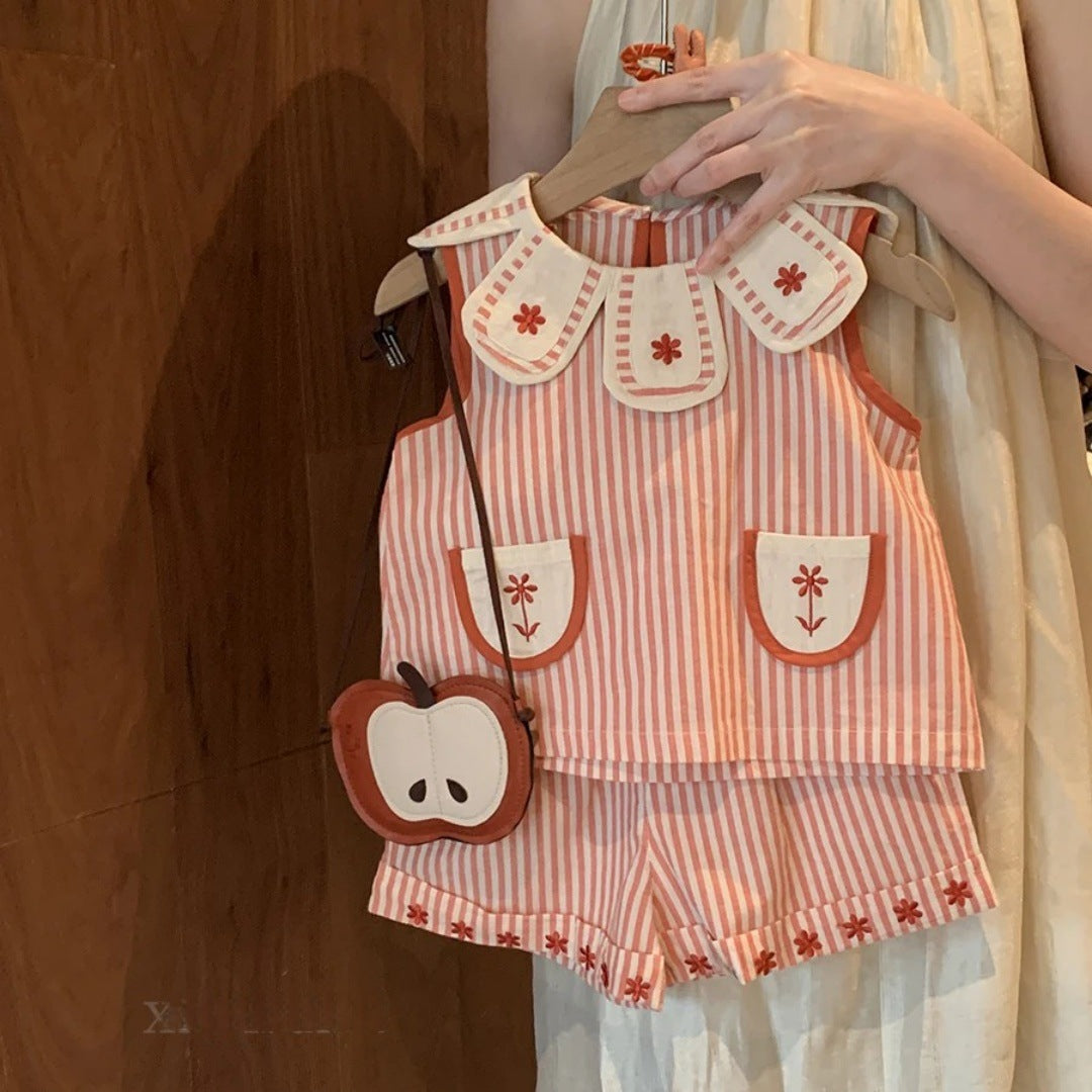 Sweet Little Si Summer Girls' Stylish and Chic Two-Piece Set (Summer 2026)