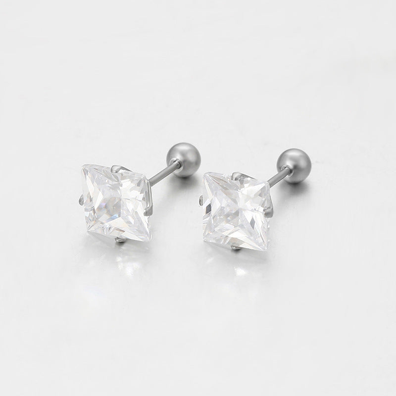 Xuping Stainless Steel Geometric Square Stud Earrings, Simple European and American Style, Cross-border Easily Matched, Factory Direct Wholesale Women's Earrings