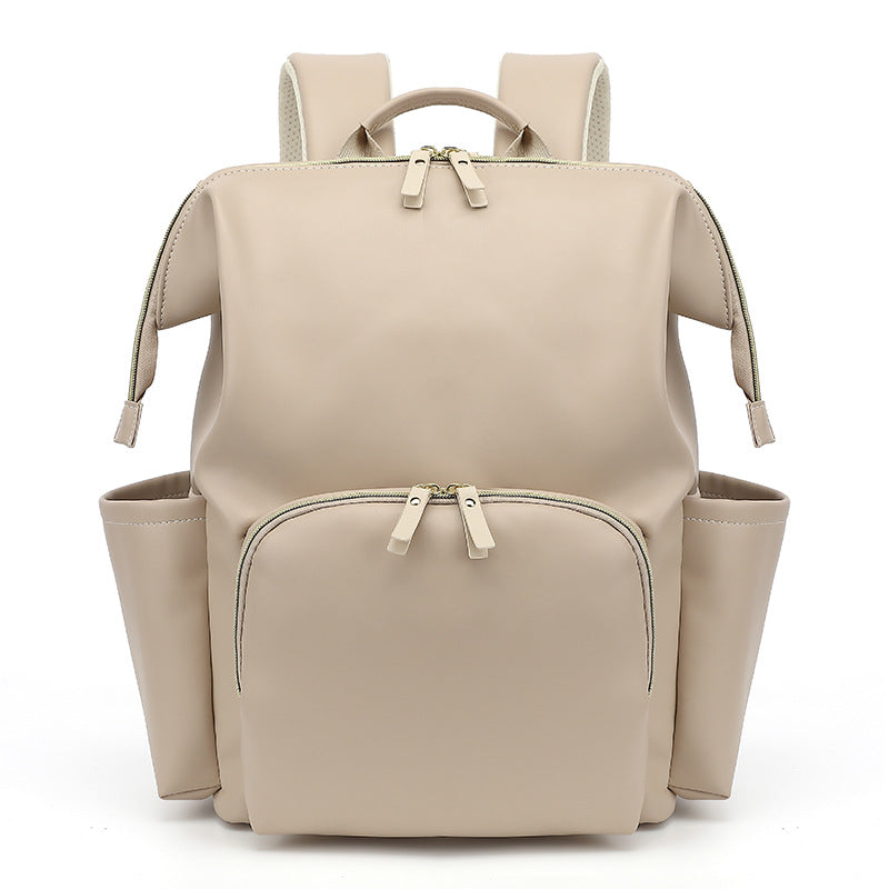 Large Capacity PU Leather Backpack, Diaper Bag, Maternity and Baby Handbag, Portable and Lightweight