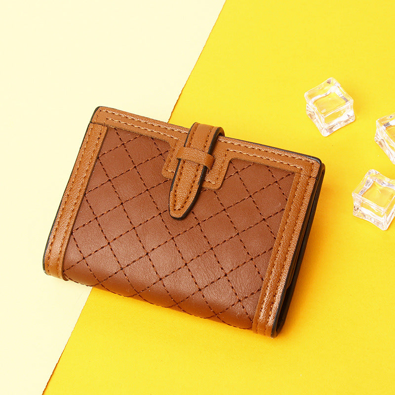 Cross-border Hot Sale 2025 New Short Women's Wallet, European and American Retro High-end Niche Card Holder 30% Fold Coin Purse