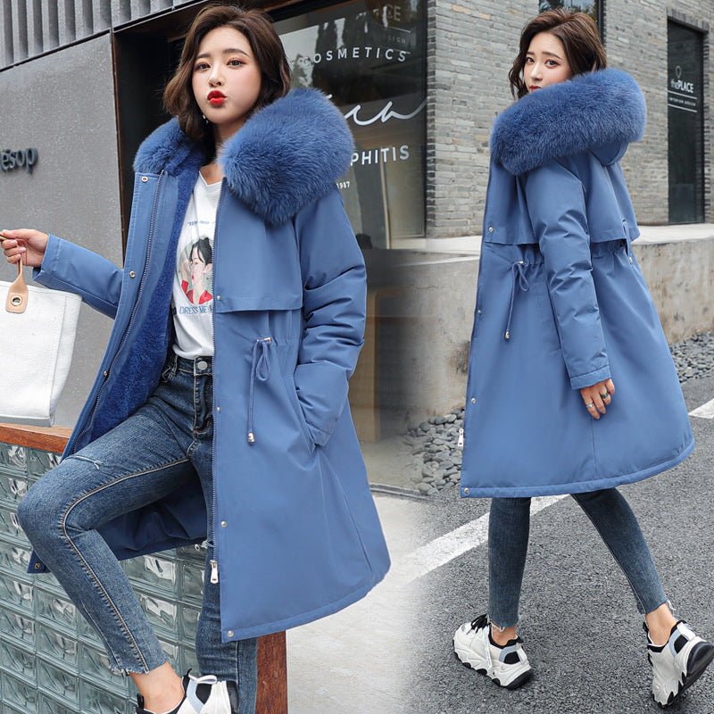 2026 Winter New Style Mid-Length Parka Cotton-padded Coat for Women, Korean Style, Fleece Lined, Down-filled Cotton-padded Jacket for Women, Wholesale